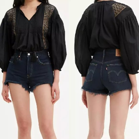 NWT LEVI STRAUSS& CO. Women's High Rise Non-Stretch Raw Hem Shorts Size 30 - Picture 1 of 5